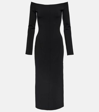 Galvan Aphrodite off-shoulder midi dress