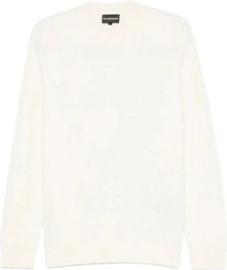 Emporio Armani Truien - Heren - Ronde hals truien - Wit - 2XL - Truien & Vesten
