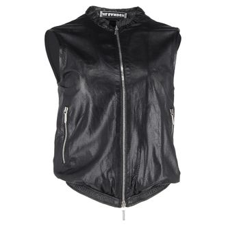 Jil Sander Pre-owned Womens Jil Perforated Zipped Vest Jacket in Black Leather - Size IT 38 (Womens)