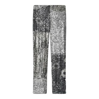 Maison Margiela Cropped Trousers, female, Multicolor, Size: XS Floral Sequin Patchwork Trousers