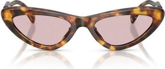 Miu Miu 55mm Cat Eye Sunglasses in Honey Havana/pink at Nordstrom