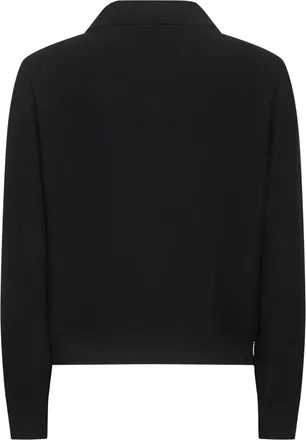 Blanca Vita Womens Knit Cardigan Black Virgin Wool Cardigans Sweater