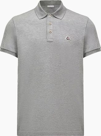 Moncler Mens Piquet Polo Shirt Grey - Size: 44