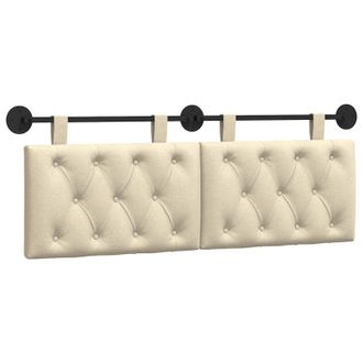 vidaXL Cabecero Colgante Crema Tela Vidaxl