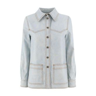 Etro Etro, Denim Jackets, female, Gray, Size: L Lightweight Jacquard Jacket