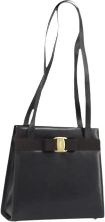 Ferragamo Pre-owned Shoulder Bag - Dames - Vintage Schoudertas - Bruin - ONE Size - Leer - Vintage