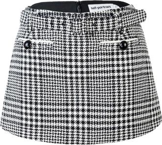 Self Portrait Zwarte Wollen Rok - Dames - Bermuda - Zwart - XS - Wol - Korte Broeken