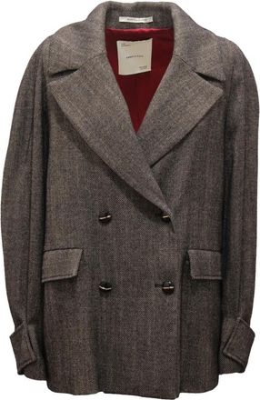 Emma & Gaia 44S176 Oversized Jas - Dames - Mantel - Zwart - S - Wol - Jassen