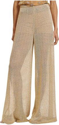Access Fashion Wijde broek - Dames - Wijde Broeken - Geel - S - Broeken
