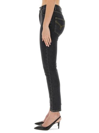 Moschino Skinny Fit Cotton Jeans - Black