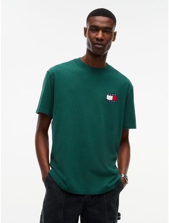 Tommy Hilfiger Mens Tommy Jeans Wavy Flag Logo T-Shirt - Velvet Green - XXL