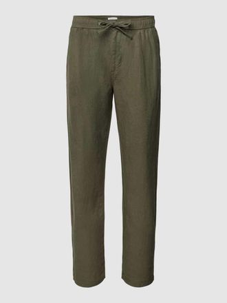 Knowledge Cotton Apparel Hose mit elastischem Bund in Oliv, Gr&ouml;&szlig;e XL