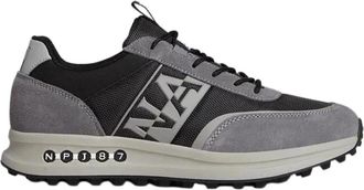 Napapijri Lage Leren en Stoffen Zwarte Sneakers - Heren - Sneakers - Zwart - 42 EU - Leer - Schoenen