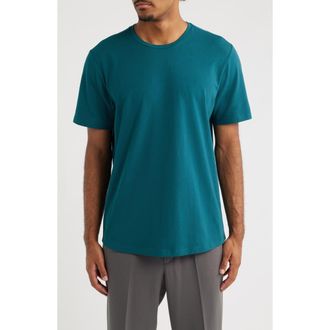 Open Edit Crewneck Stretch Cotton T-Shirt in Teal Deep at Nordstrom, Size Xx-Large