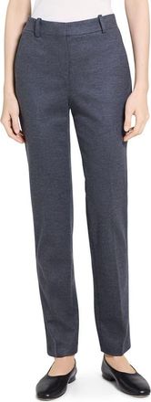 Theory Slim Fit Wool Blend Pants in New Charcoal Melange at Nordstrom, Size 00