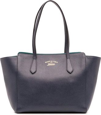 Gucci 2000-2015 Medium Leather Swing tote bag - Blue