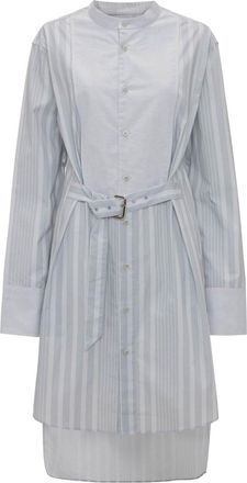 J.W.Anderson belted tuxedo shirtdress - women - Cotton - 8 - Grey