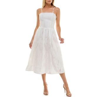 Socialite Jacquard Midi Sundress in White at Nordstrom Rack, Size X-Large
