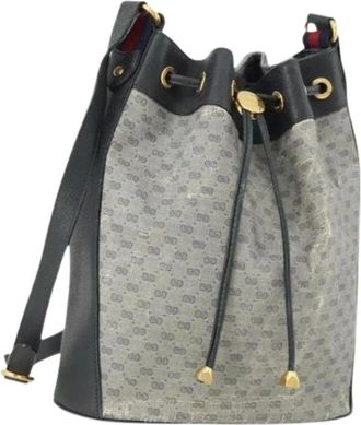 Gucci Pre-owned Bucket Bags, female, Blue, Size: ONE SIZE Pre-owned Vintage Bucket Bag