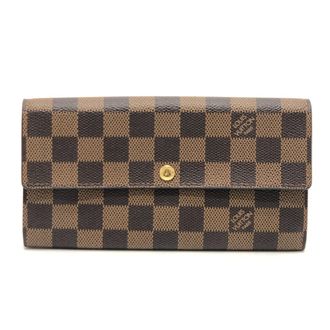 Louis Vuitton Damier Brown Ebene Damier Canvas Long Wallet (Bi-Fold) (Pre-Owned)