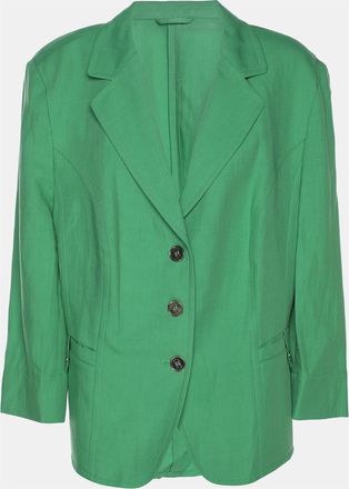 424 Basler Green Linen Blend Single Breasted Blazer