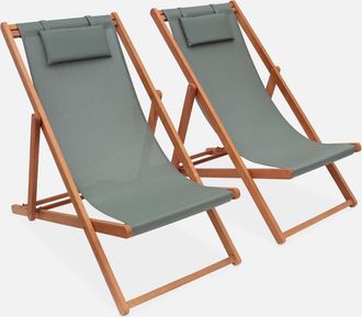 Sweeek Hamaca Plegable De Madera De Eucalipto, Set De 2