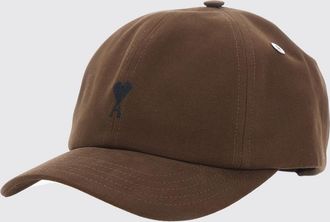 Ami Brown Cotton Baseball Cap with Logo