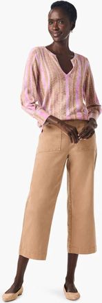 Nic+Zoe Rona Rolling Dunes Sweater In Pink/ Tan