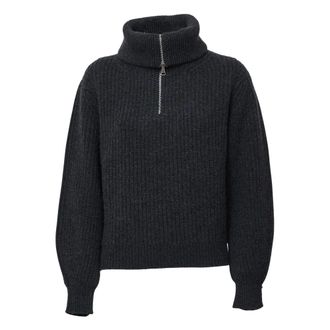 Max Mara WKDLaser Trui met Ritskraag - Dames - Truien - Grijs - Maat: L Wol