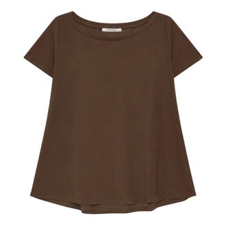 Maliparmi Maliparmi, Tops, Dames, Bruin, M, Boot-neck A-lijn T-shirt