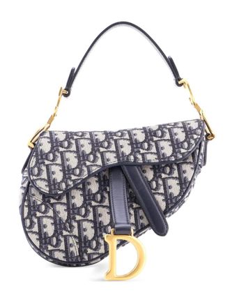 Dior Saddle Handbag Oblique Canvas Mini shoulder bag - Blu