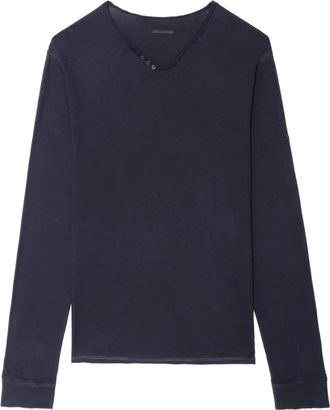Zadig&Voltaire T-shirt Nastir Henley - Blu