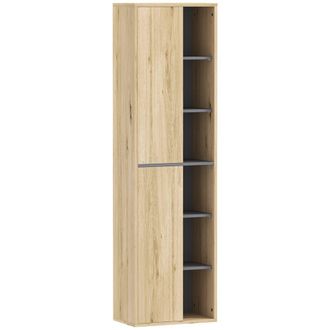HOMCOM Armario de ba&ntilde;o 40x24x141.5 cm madera natural