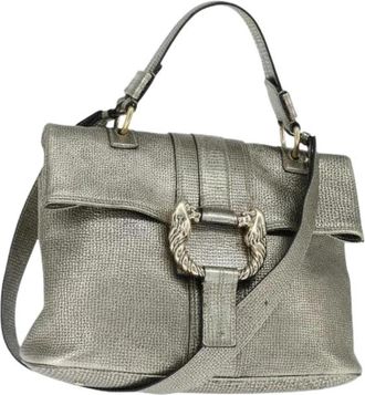Bulgari Pre-owned Leoni Top Handle Bag - Dames - Vintage Handtas - Grijs - ONE Size - Leer - Vintage