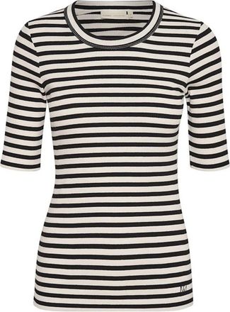 Inwear Gestreept T-shirt Zwart / Whisper White - Dames - T-shirts - Veelkleurig - S - Tops