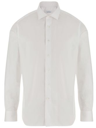 Alessandro Gherardi Cotton Shirt With Classic Collar And Curved Hem