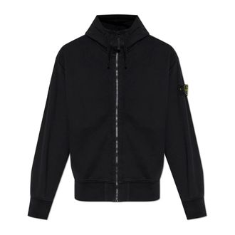 Stone Island Hoodie - Heren - Vesten met rits - Zwart - XL - Katoen - Hoodies & sweatvesten