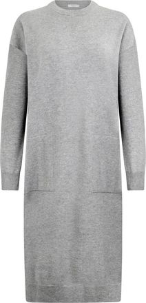 PESERICO Lange Gebreide Jurk - Dames - Kleedjes - Grijs - 2XL - Kleedjes