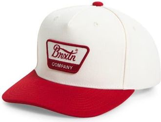 Brixton Linwood Snapback Baseball Cap in Crimson/Off White at Nordstrom