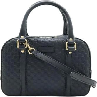 Gucci Pre-owned Mini Bags, female, Blue, Size: ONE SIZE Pre-owned Microguccissima Leather 2way Bag