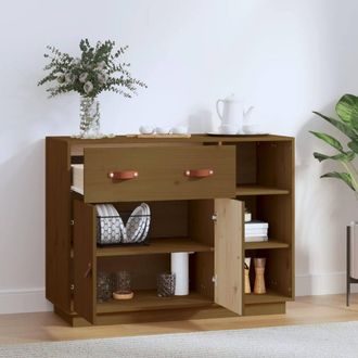 Berkfield Home Sideboard Honey Brown 98.5x40x75 cm Solid Wood Pine