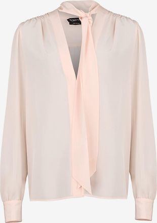 Tom Ford Seidencr&ecirc;pe-Bluse mit Schluppe