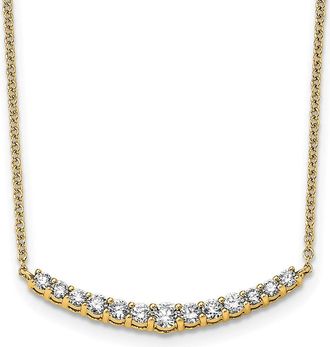 Diamond2Deal 14k Gold 1/2 Ct Lab Grown Diamond Fashion Bar Pendant Necklace 18
