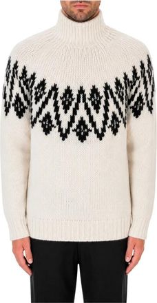 Dondup Turtleneck Trui - Heren - Coltruien - Wit - L - Wol - Truien & Vesten