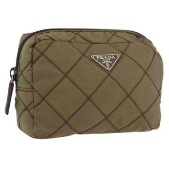 Prada Pre-owned Bags, female, Green, Size: ONE SIZE Pre-owned Nylon Pouch