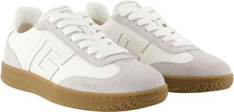 Balmain Womens Swan Sneakers - Balmain Leather White Calfskin Shoes