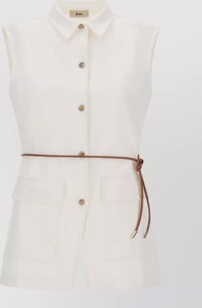 Herno jersey vest dense rome fabric belt