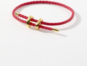 Simons Womens Braided faux-leather bracelet