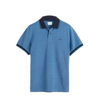GANT Heren 4-Kleur Oxford Piqu&eacute; Poloshirt (Blauw)