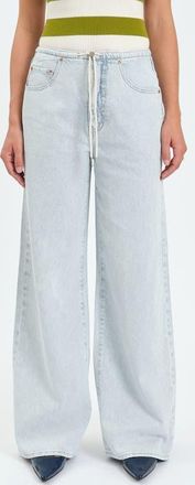 Daze Madison Tie Waist Wide Leg Jeans in Baby Talk at Nordstrom, Size 31